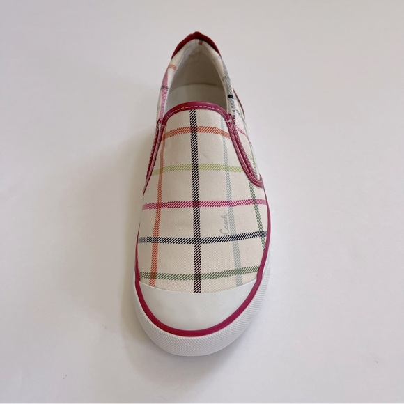 NWT Coach 'Beale' style slip on cream sneakers with plaid canvas print - Picture 4 of 8